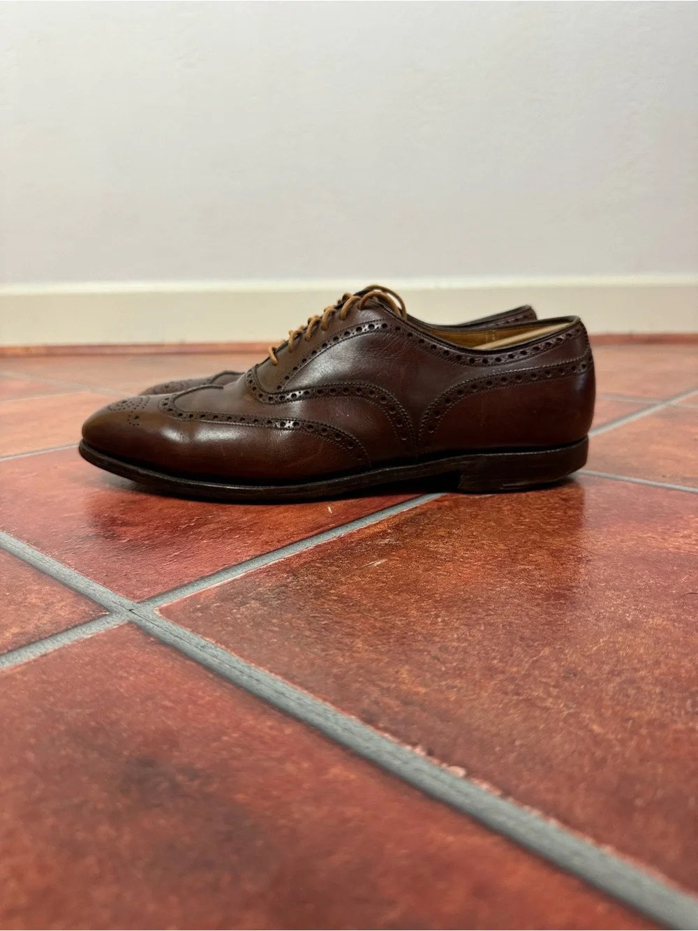 Church's Custom Grade Wingtip Derby Shoes in Dark Brown Leather
